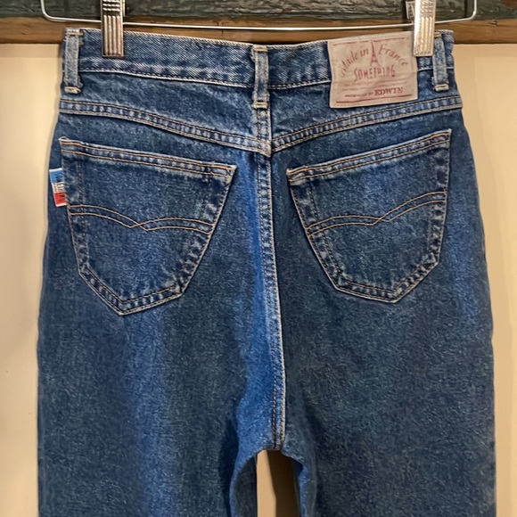 Vintage Something Made in France By Edwin Straight Tapered Leg Jeans Size XS - Picture 10 of 16
